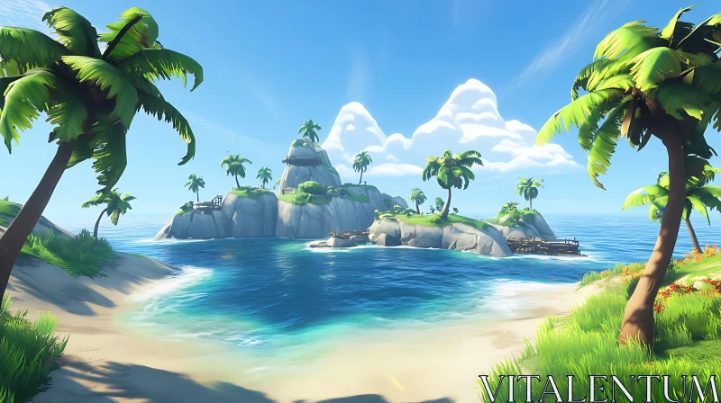 Stunning Tropical Paradise AI Image