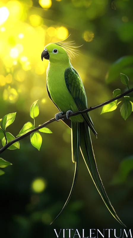 Sunlit Parrot Perch AI Image