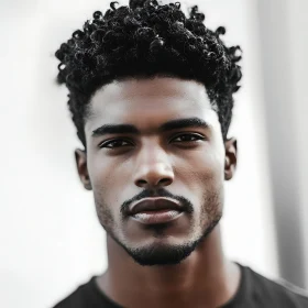 Close-up Portrait of a Man with Curly Hair