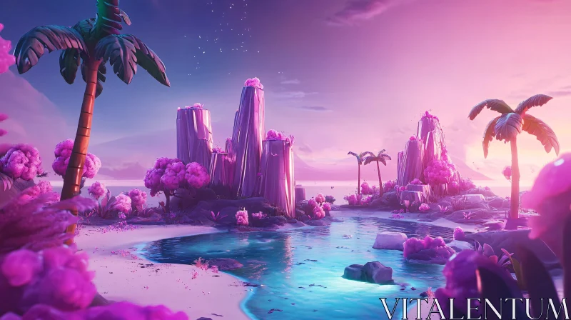 AI ART Dreamlike Tropical Paradise