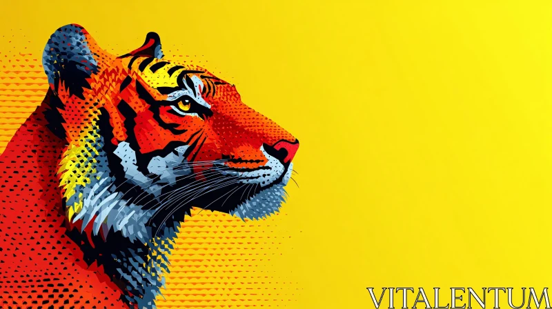 AI ART Colorful Geometric Tiger Portrait