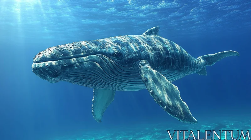 Serene Whale Underwater AI Image