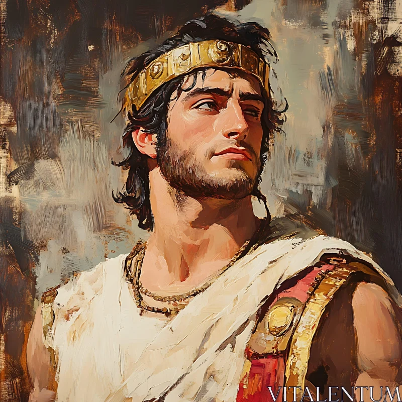 AI ART Regal Roman Warrior in Historical Painting