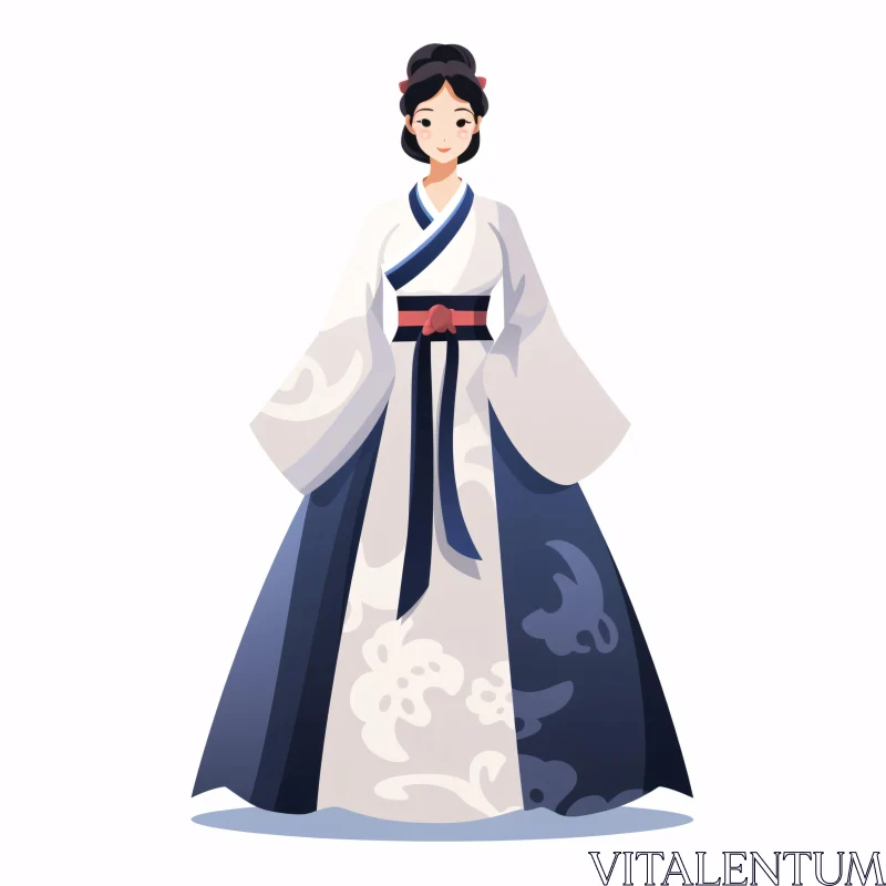 AI ART Elegant Asian Cultural Dress Art