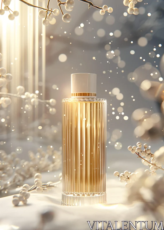 AI ART Luxurious Perfume in Frosted Setting