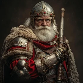 Elderly Warrior in Detailed Medieval Gear