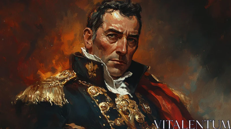 Stern Military Commander Portrait AI Image