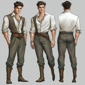 Detailed Male Character Concept Art