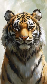 Lifelike Tiger Face Art