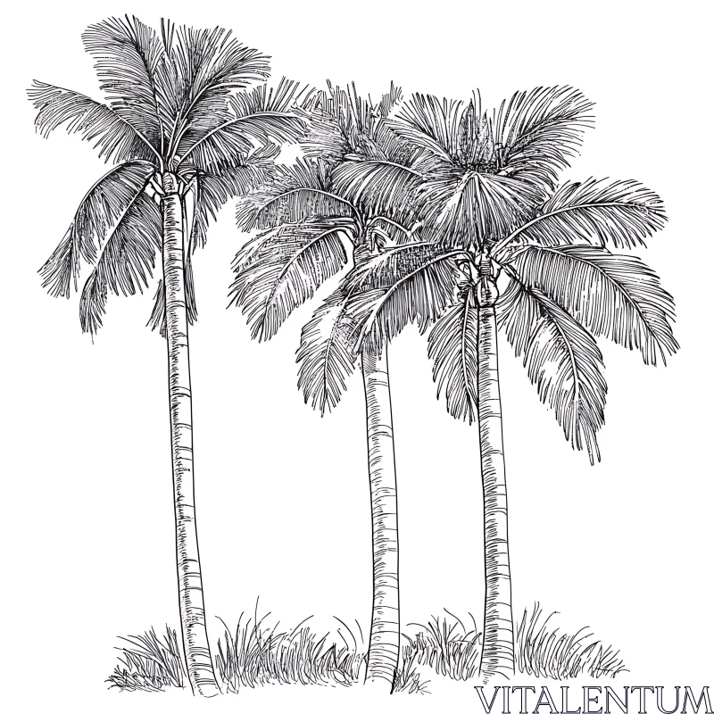 Intricate Palm Tree Illustration