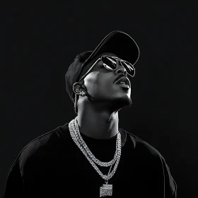 Fashionable Man in Sunglasses and Chains