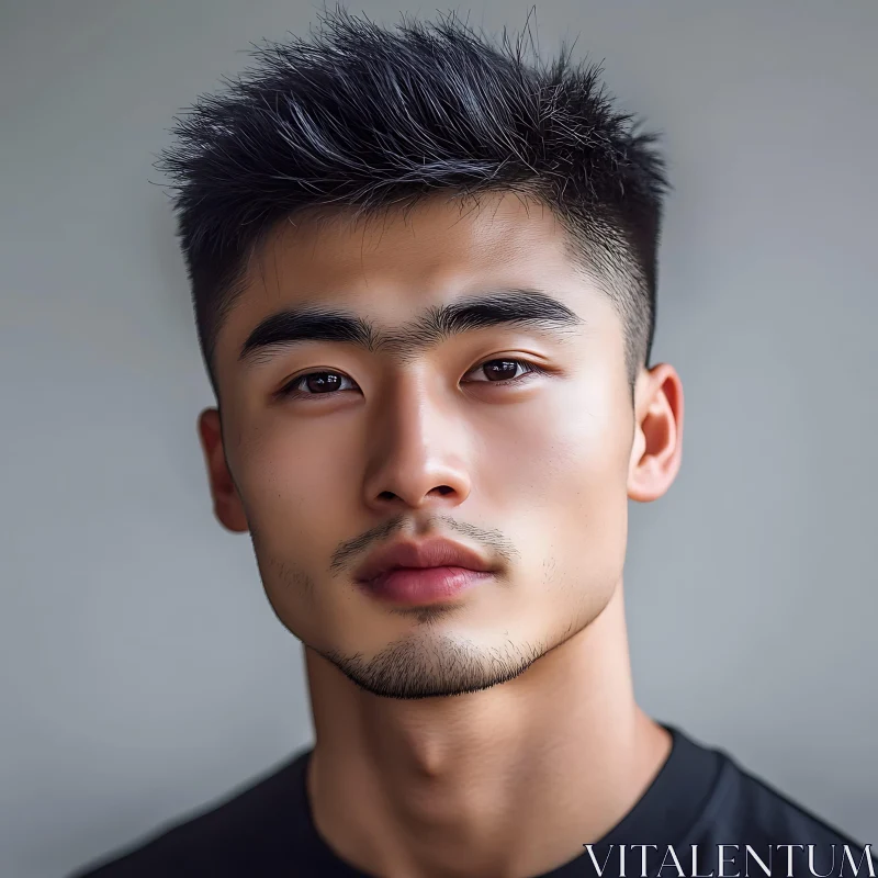 Close-Up Realistic Portrait of a Man