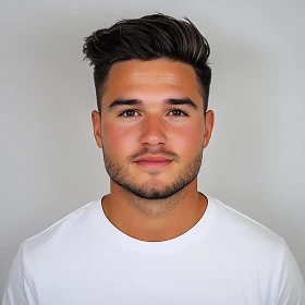 Confident Young Man with Dark Hair