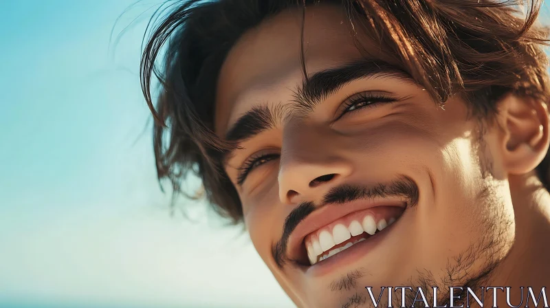 Happy Man Smiling in Sunny Weather