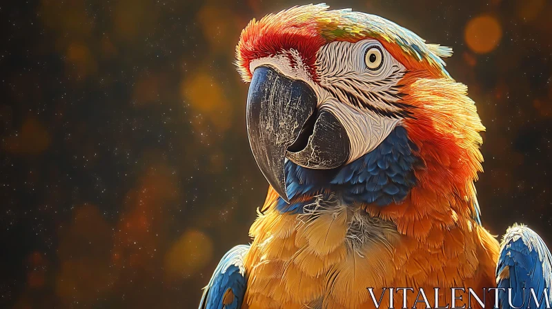 AI ART Colorful Parrot Close-Up