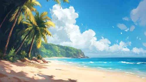 Tranquil Island Beach with Golden Sands