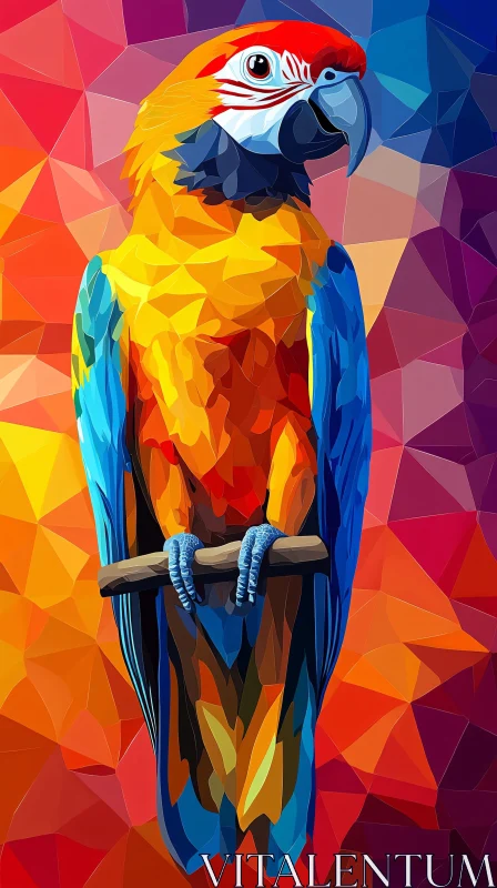 Colorful Polygonal Parrot Artwork