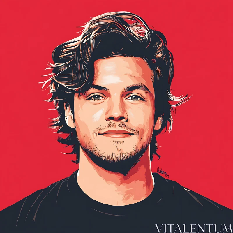 Modern Portrait Illustration of a Smiling Man