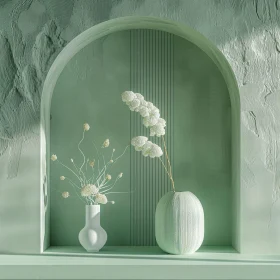 Elegance in Minimalism: Green Alcove Interior