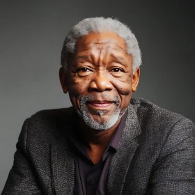 Elder Gentleman Portrait with Gray Hair