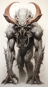 Creature with Armor and Large Horns