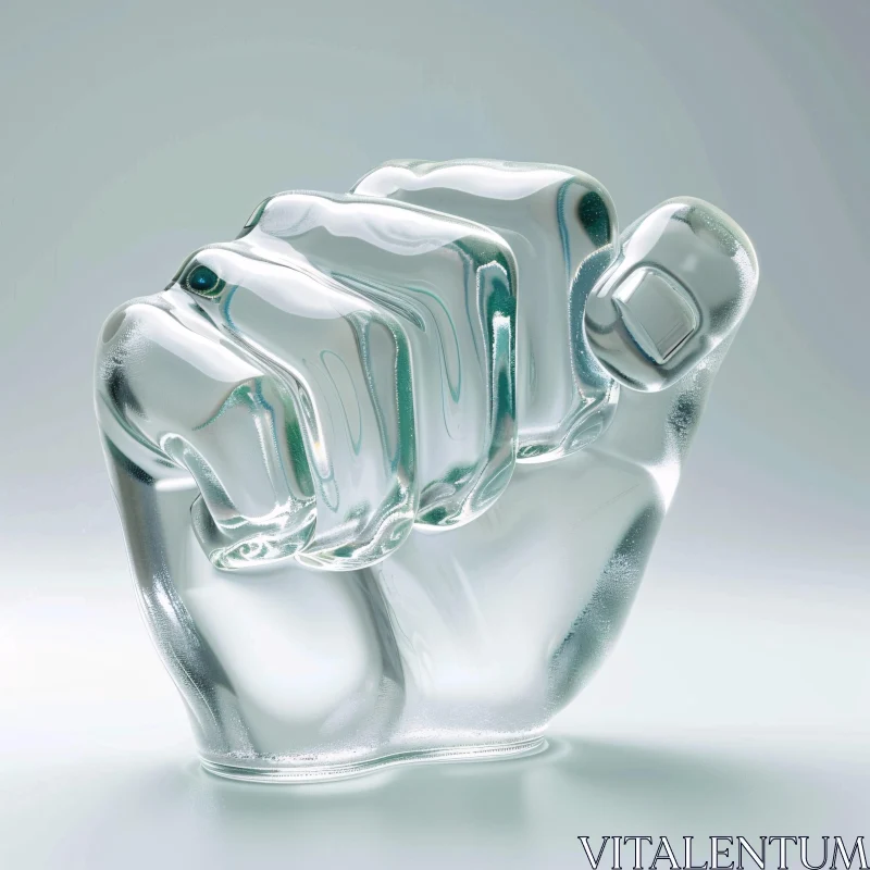 Symbolic Glass Art - Clenched Fist AI Image