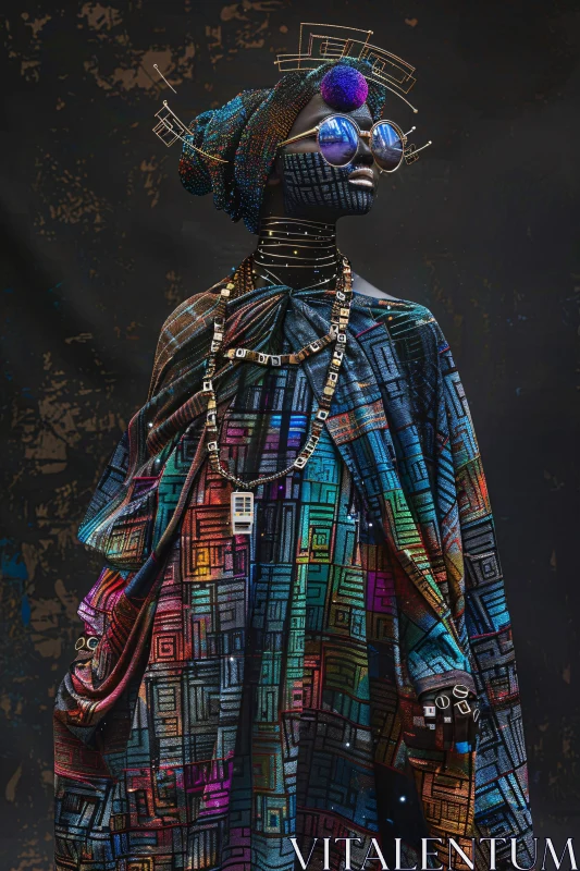 AI ART Colorful Geometric Fashion in Conceptual Portrait