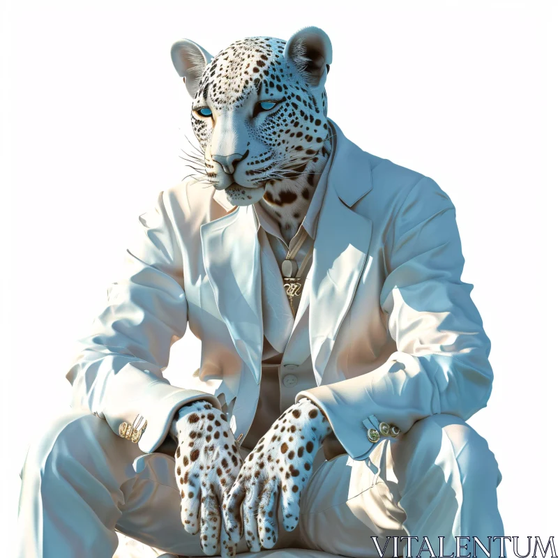 AI ART Elegant Leopard in Surreal Fashion