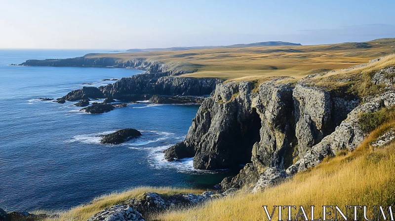 Stunning Rocky Cliffs by the Sea AI Image