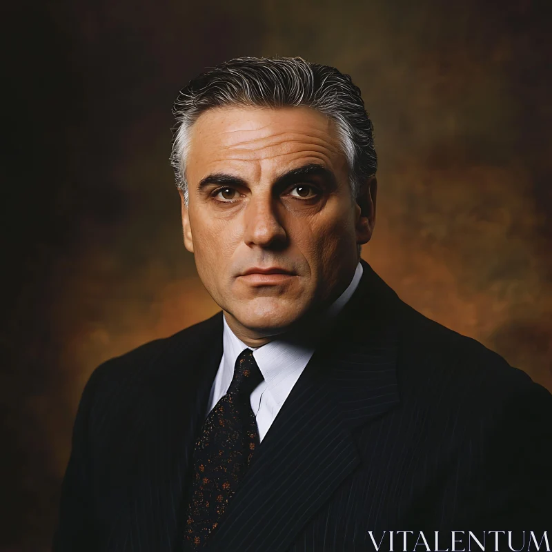 Mature Man in Formal Attire Portrait AI Image