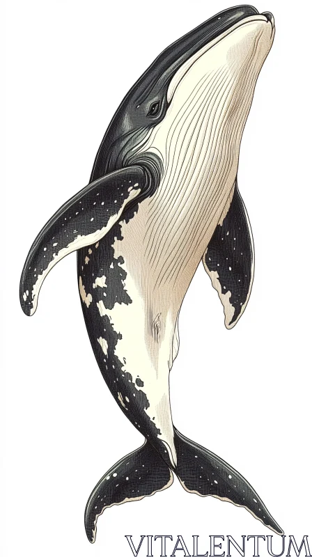 Graceful Marine Whale Art AI Image