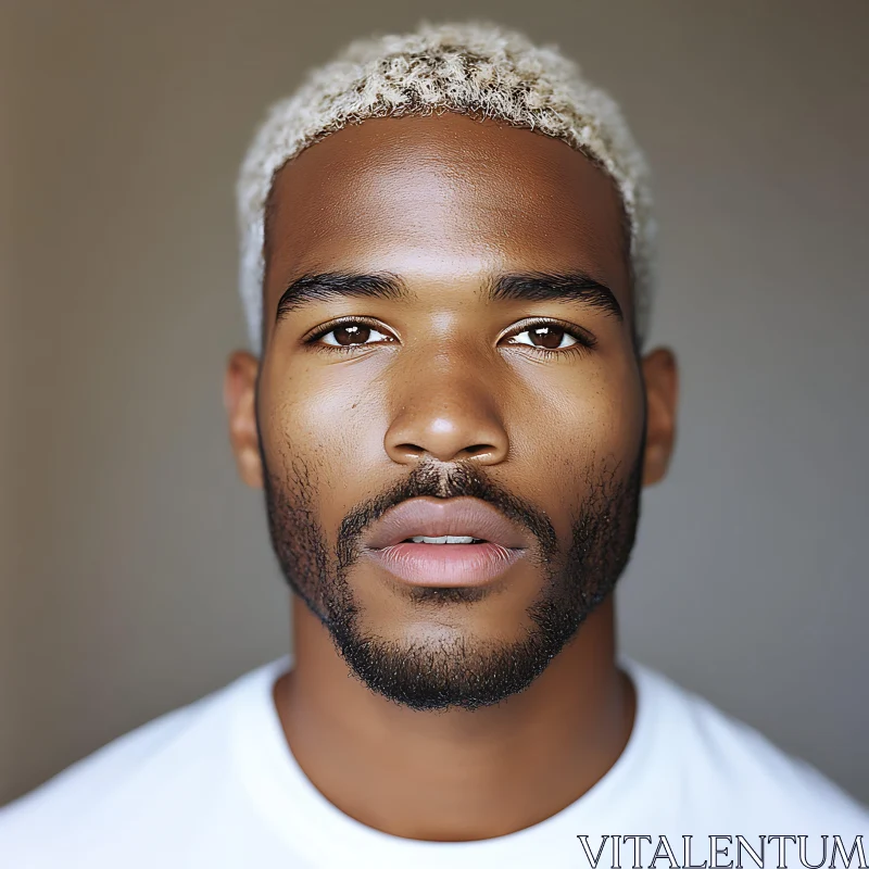 Man With Blonde Hair and Calm Expression AI Image