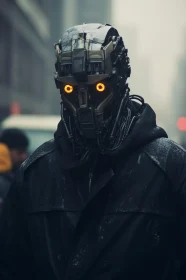 Futuristic Cyborg with Glowing Eyes