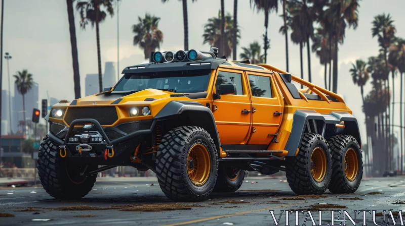 AI ART Orange Six-Wheeler Off-Road Adventure Vehicle