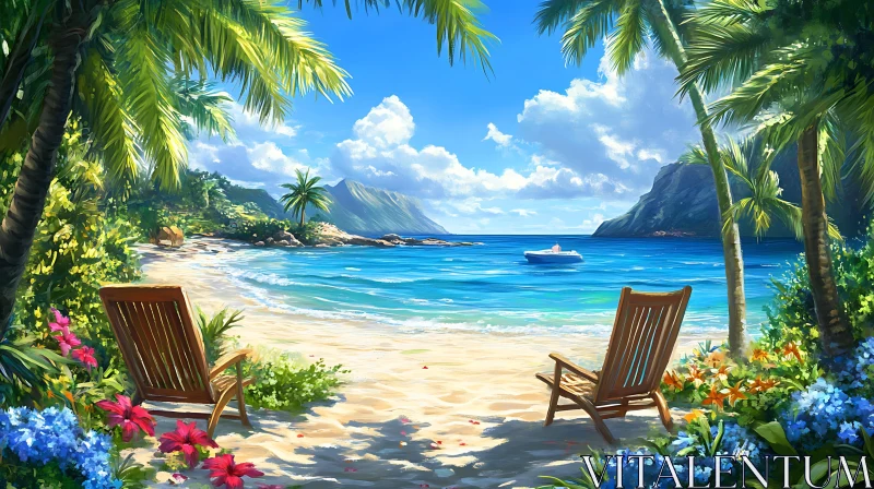 Tropical Paradise with Ocean View AI Image