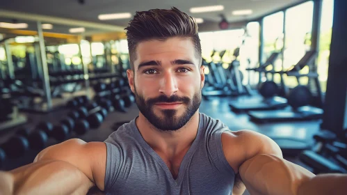 Fit Man's Gym Selfie