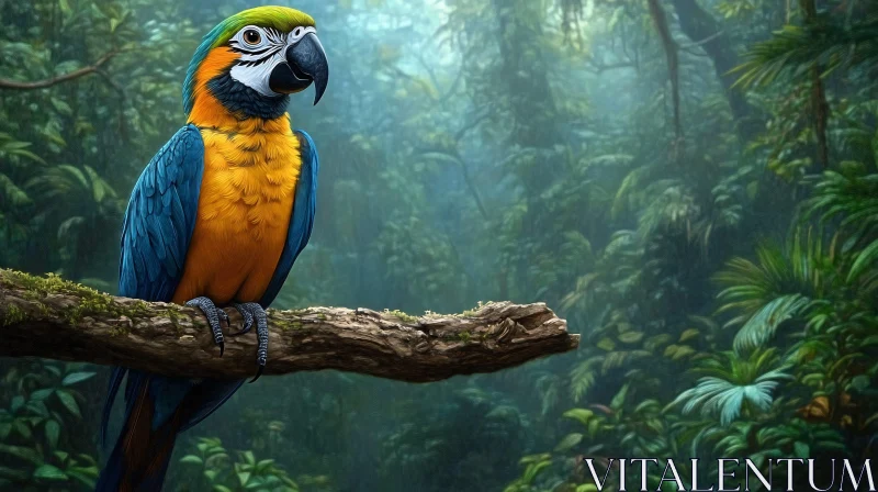 AI ART Tropical Jungle Parrot Portrait