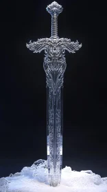 Ice-crafted Mythical Sword Design