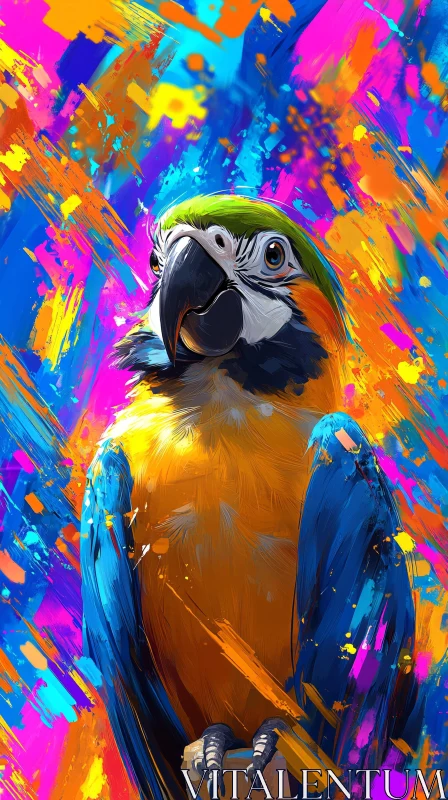 AI ART Colorful Parrot Art