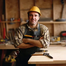 Handsome Carpenter in a Workshop Setting