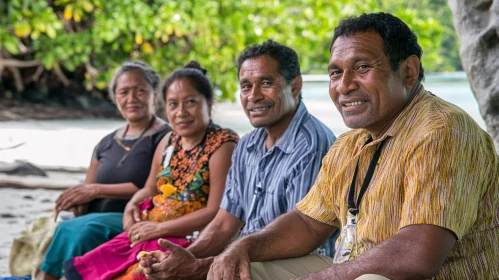 Four Happy Individuals in a Natural Outdoor Setting