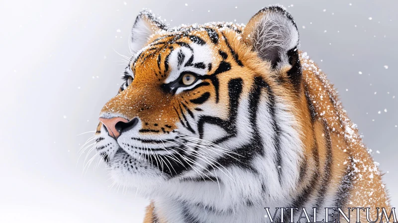 AI ART Tiger Portrait in Snow