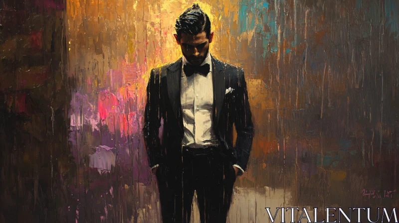 Man in Tuxedo | Abstract Portraiture AI Image