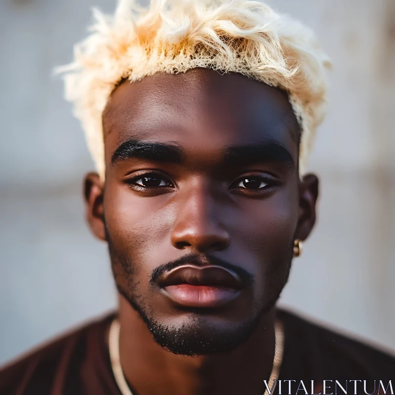 Confident Man with Blonde Hair Portrait AI Image