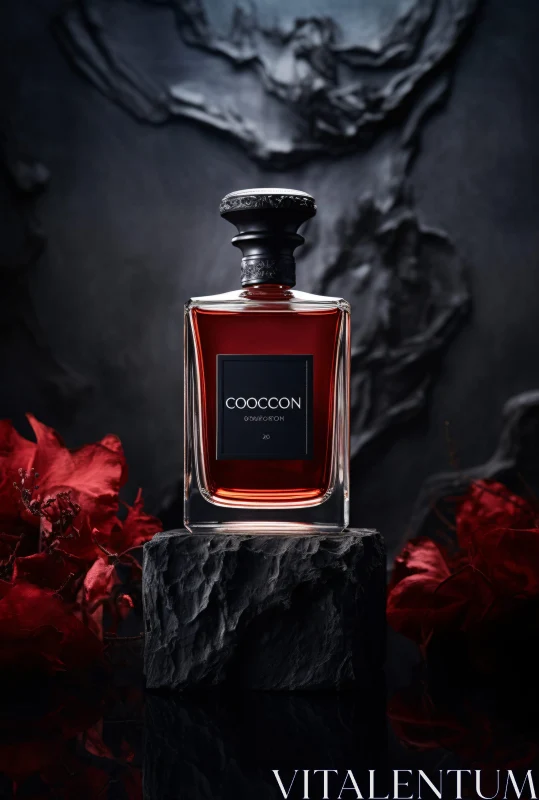 Luxurious Fragrance Design with Red Accents AI Image