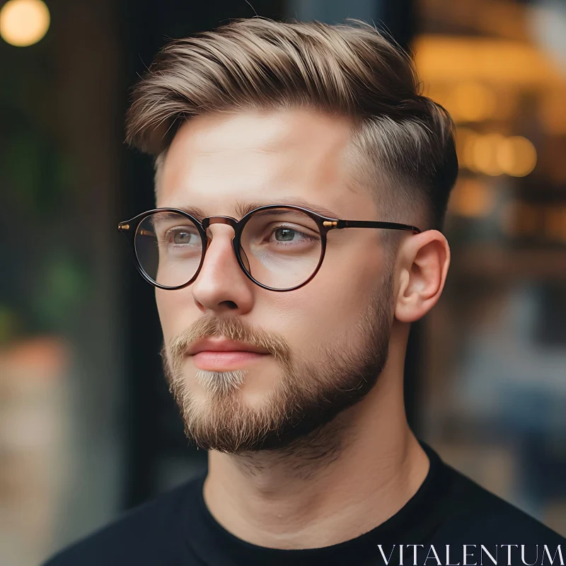 Modern Male Portrait with Eyewear AI Image