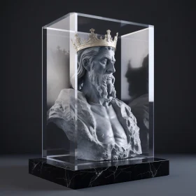 Regal Marble King Statue Display