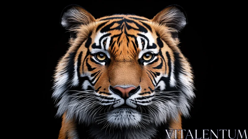 Tiger Face Close-Up with Intense Gaze AI Image