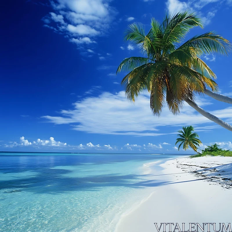 Idyllic Tropical Beach Paradise AI Image