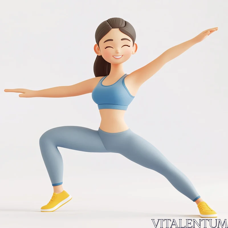 AI ART Yoga Pose Cartoon Art